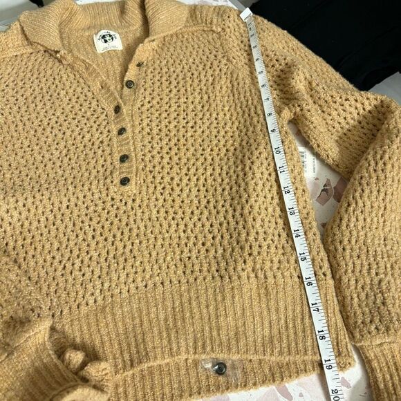 Free People Care FP Snowdrift Pullover Sweater in Camel Heather Size small new - Picture 8 of 13